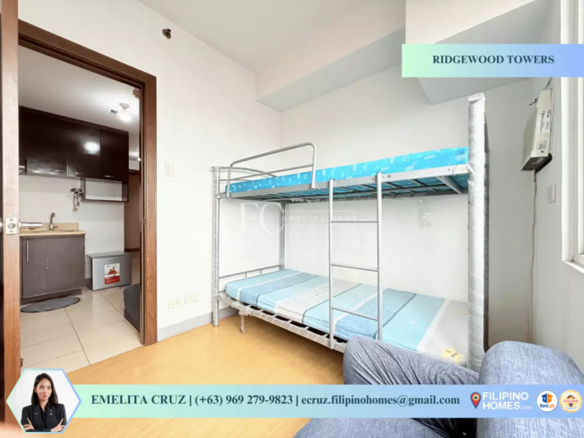 SEMI-FURNISHED 1BR UNIT FOR LEASE AT RIDGEWOOD TOWERS