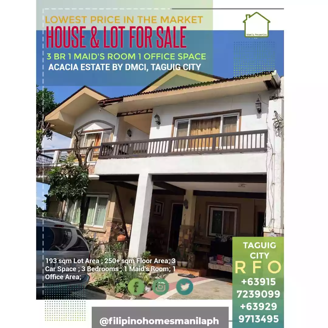 HOUSE AND LOT FOR SALE AT ACACIA ESTATE TAGUIG BY DMCI
