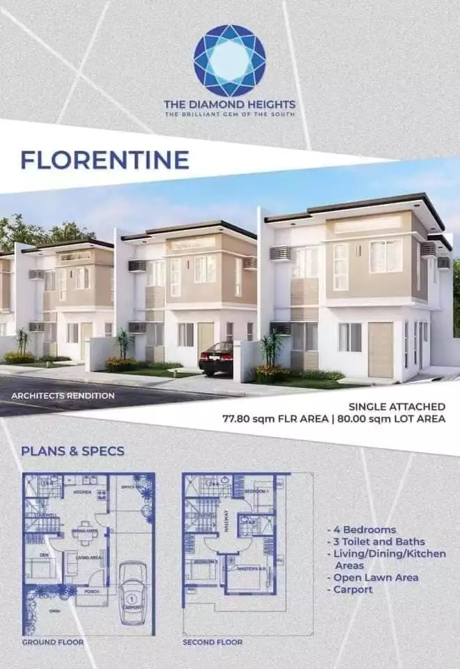 The Diamond Heights 2-storey House & Lot with Balcony & Fence - photo 3