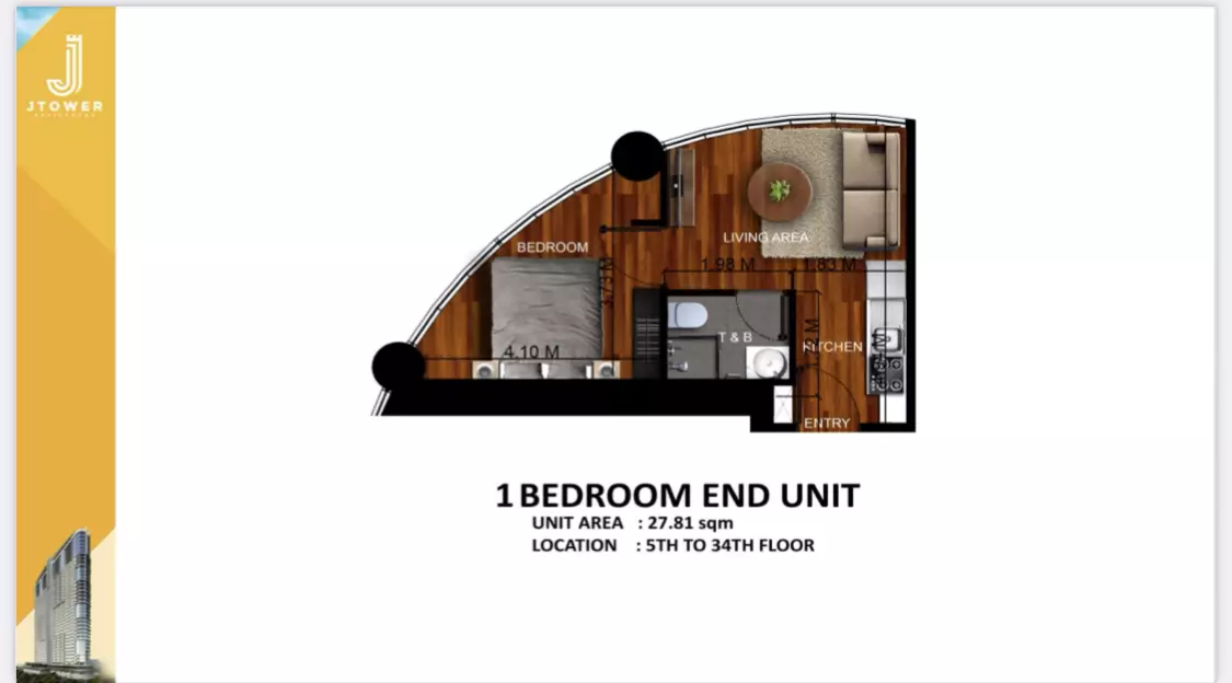 RUSH FOR ASSUME: 1BR JTOWER RESIDENCES — 1 Bedroom in V.Albano, Mandaue City, Cebu — Photo 3