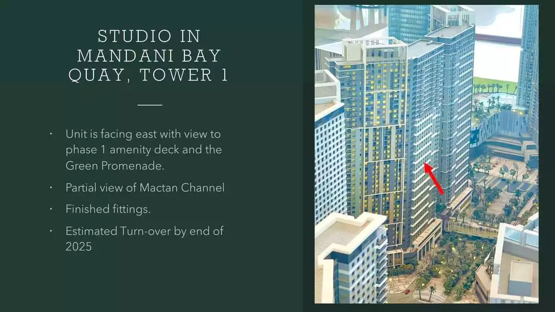 Studio Sea View Mandani Quay Sale and Assume 