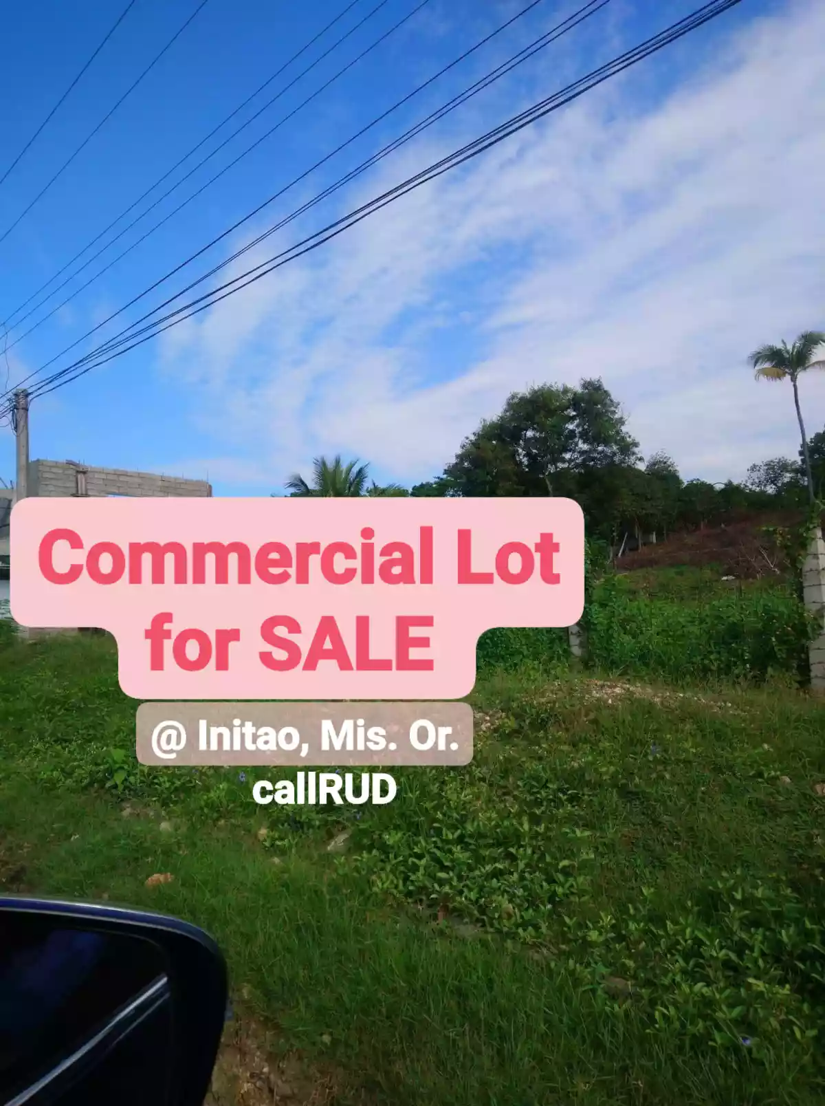 COMMERCIAL LOT Only for SALE â€¼ï¸ (along the road) in Tubigon Initao Misamis, Oriental 