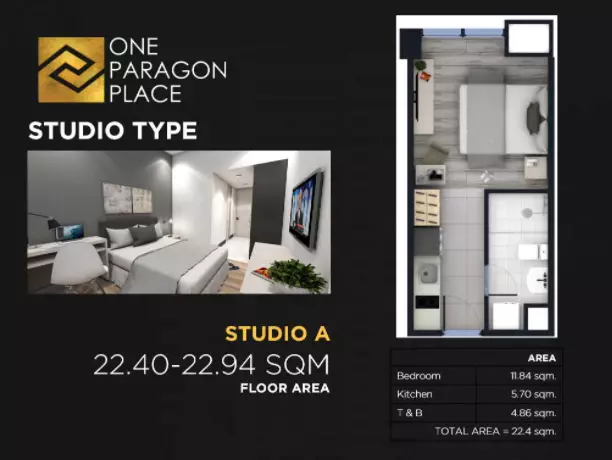 STUDIO UNIT FOR ASSUME! in One Paragon Place — Studio in Talomo, Davao City, Davao del Sur — Photo 3