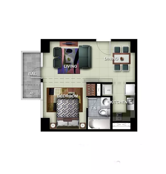 Open photo 11 of 14 — FULLY FURNISHED EXECUTIVEÂ STUDIO W/ BALCONY FOR SALE!