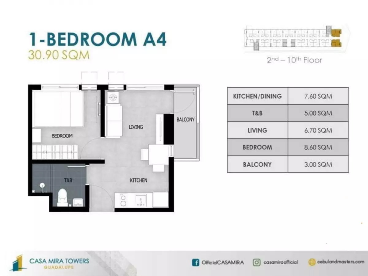 1BR Unit in Casa Mira Guadalupe for Assume — 1 Bedroom in Salvador Street, Cebu City, Central Visayas — Photo 4