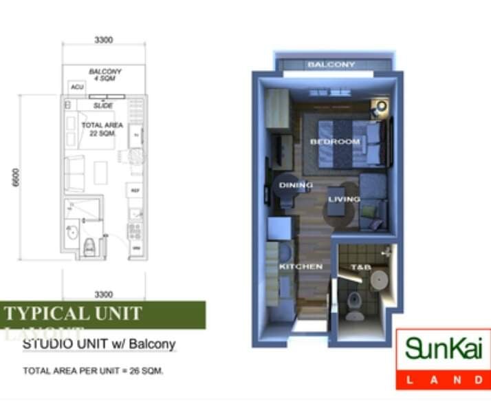 For Sale Studio  with Balcony Unit in Sunvida Tower - photo 3