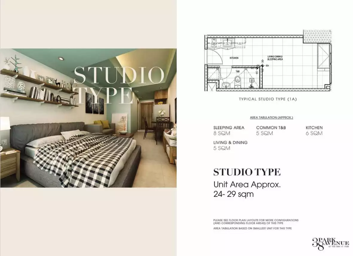Luxurious 38 Park Avenue studio unit at Cebu I.T. Park