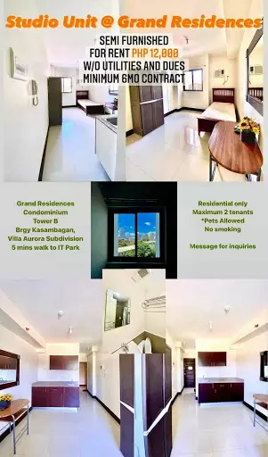 Grand Residences Studio Unit for Rent @ 12,000 per month - photo 4