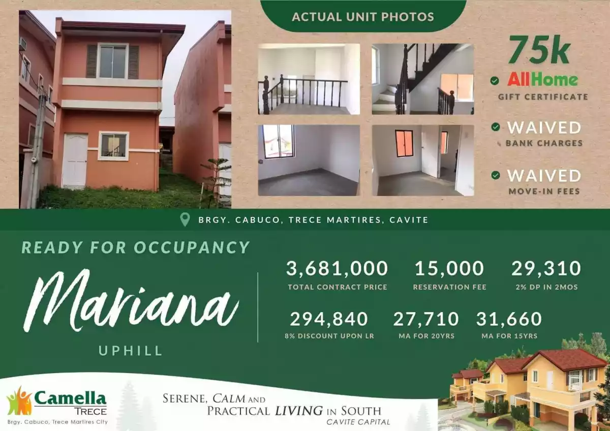 Camella Trece - Mariana RFO Unit for sale! 