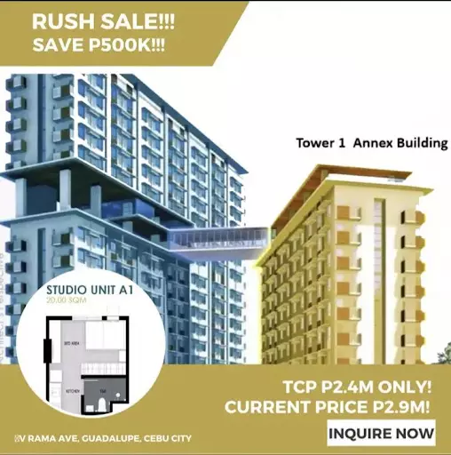STUDIO TYPE UNIT IN CASAMIRA TOWERS GUADA 