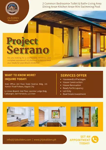 Project Serrano 2 Bedroom Modern Customize Pre-selling House and Lots package for Sale in Poro Capitol View Subdivision San Fernando La Union