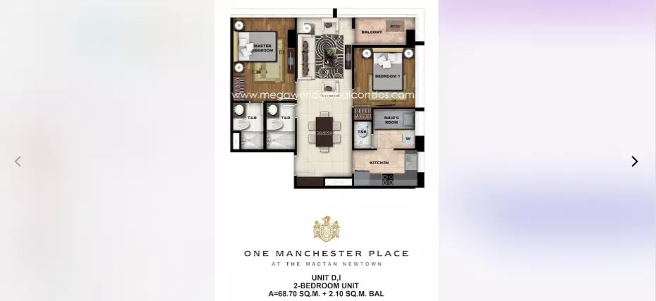 One Manchester Place 2 Bedroom Unit