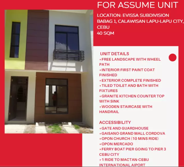 FOR ASSUME EVISSA TOWNHOUSE CALAWISAN LAPU LAPU  - photo 6