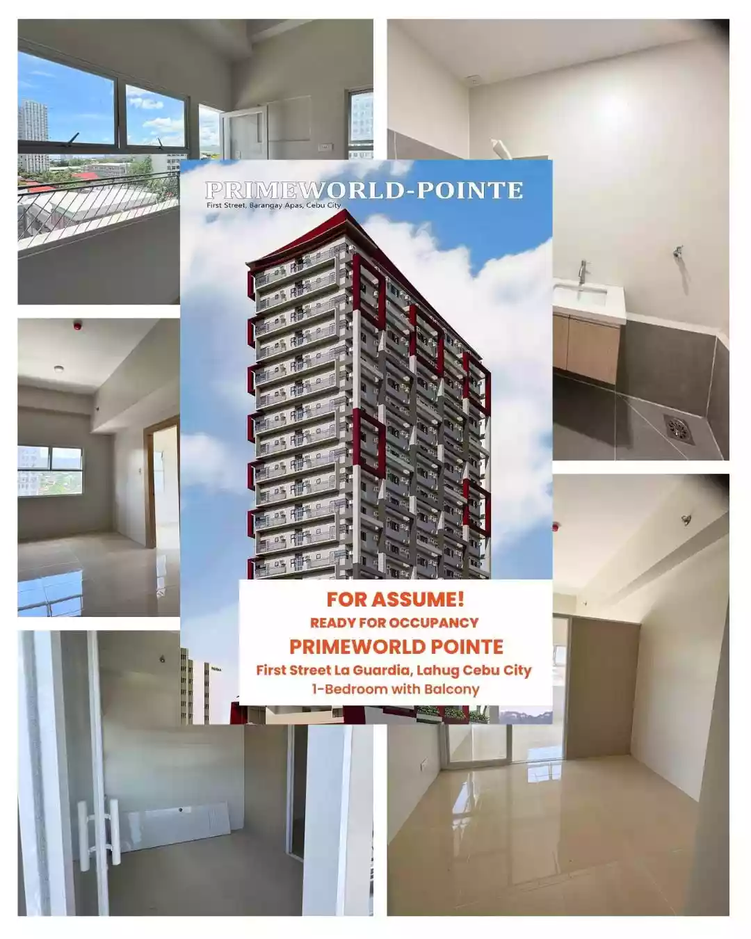 FOR ASSUME  1-BEDROOM UNIT WITH BALCONY HERE IN PRIMEWORLD POINTE LOCATED IN 1ST STREET LA GUARDIA, LAHUG CEBU CITY 6000, CEBU PHILIPPINES — 1 Bedroom in Cebu City, Cebu, Philippines — Photo 2