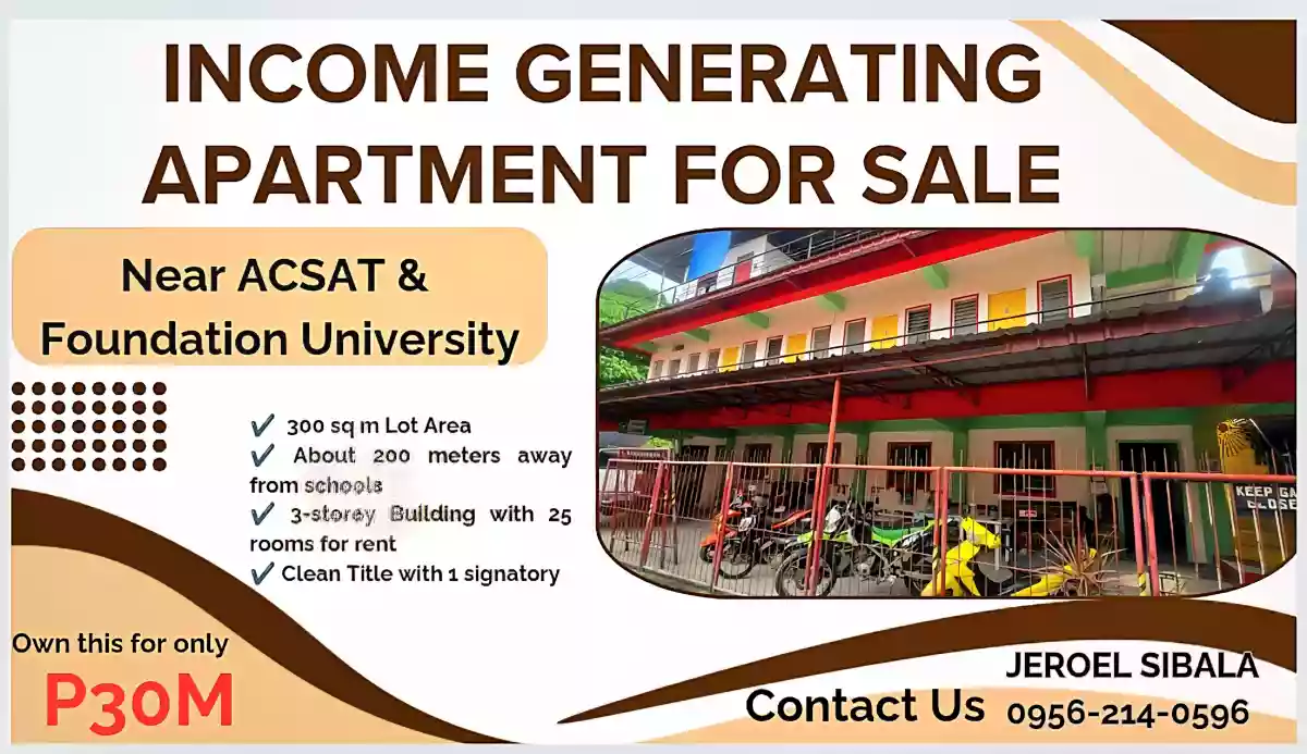 Income Generating Apartment with 25 rooms neat Acsat and FU for Sale