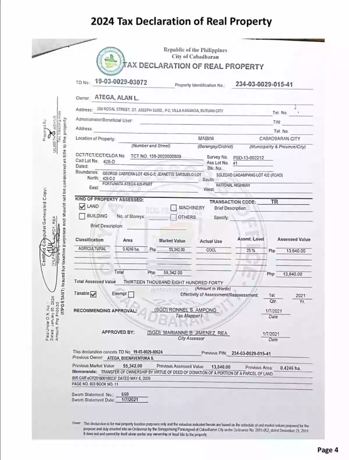 4,246 SQM PRIME COMMERCIAL PROPERTY ON CORNER LOT — Agricultural Lot in Cabadbaran City, Agusan Del Norte, Philippines — Photo 3