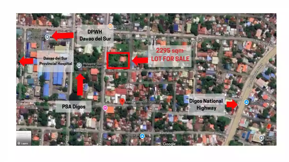 LOT FOR SALE IN BATAAN, DIGOS CITY (LOCATED NEAR GOVERNMENT ESTABLISHMENTS)