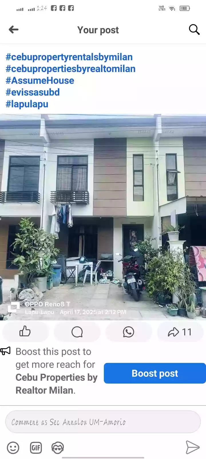For assume townhouse at Evissa Subd, Calawisan Babag Lapu-lapu