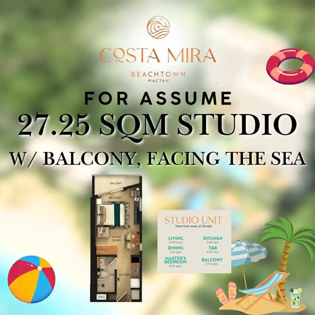 FOR ASSUME STUDIO W/ BALCONY COSTA MIRA — Studio in Lapu-lapu City, Cebu, 6015 — Photo 3