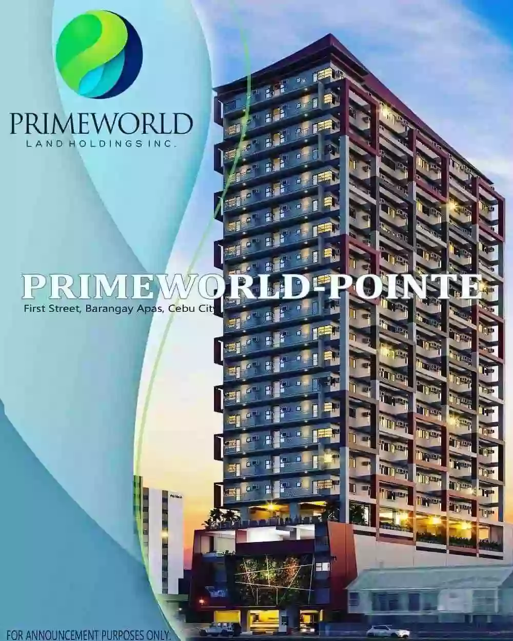 FOR ASSUME  1-BEDROOM UNIT WITH BALCONY HERE IN PRIMEWORLD POINTE LOCATED IN 1ST STREET LA GUARDIA, LAHUG CEBU CITY 6000, CEBU PHILIPPINES  