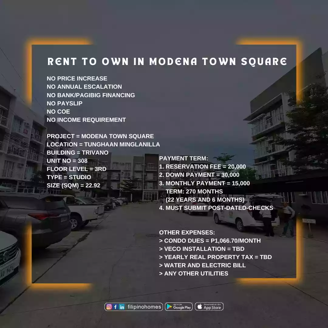 Open photo 15 of 15 — RENT TO OWN AT MODENA TOWN SQUARE 