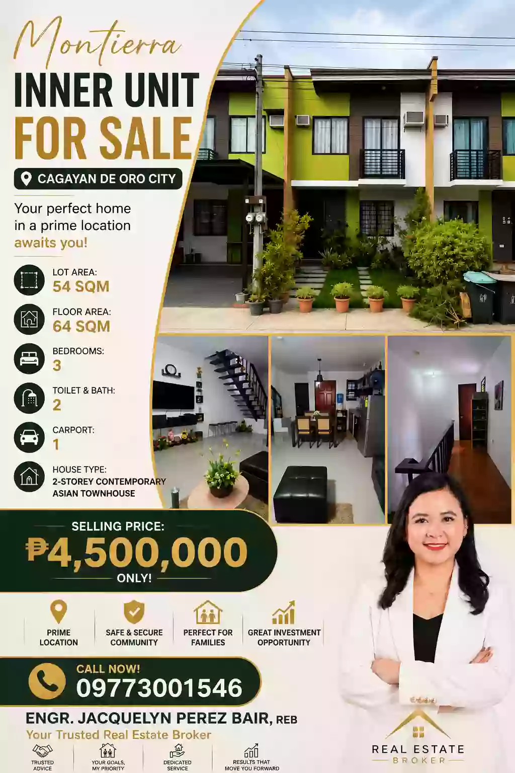 FOR SALE: 64 sqm Townhouse in MONTIERRA SUBD., Uptown, Cagayan de Oro City