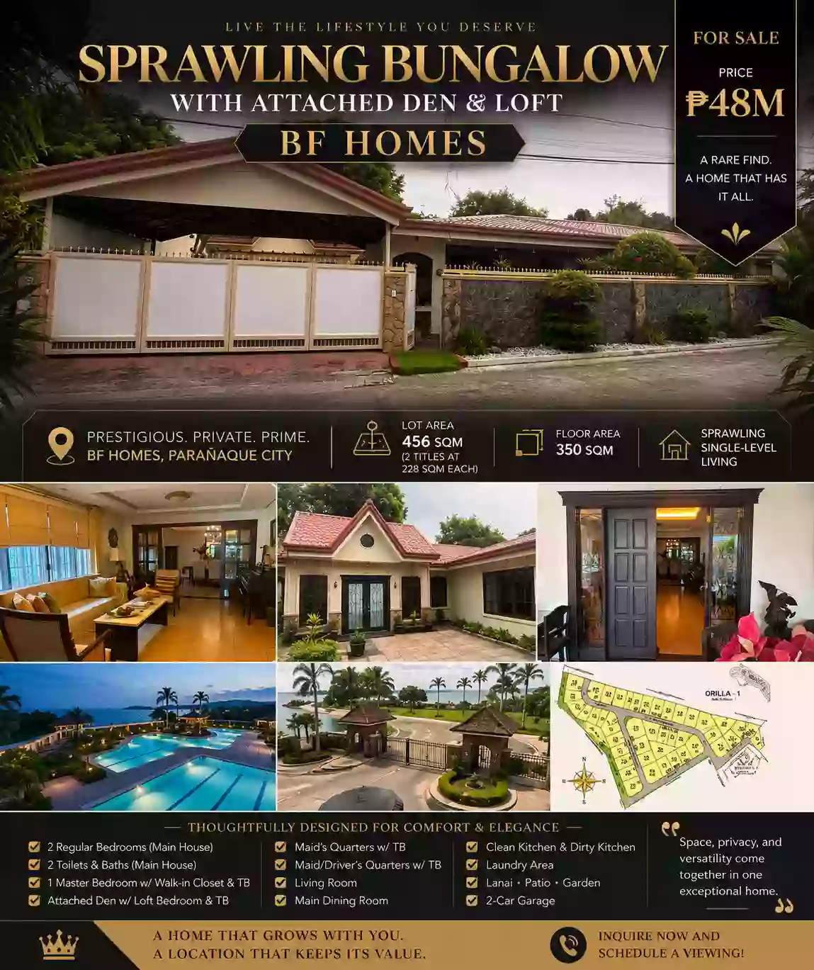 For Sale: 3BR House and Lot in B. F. Homes, Paranaque City — 456 sqm