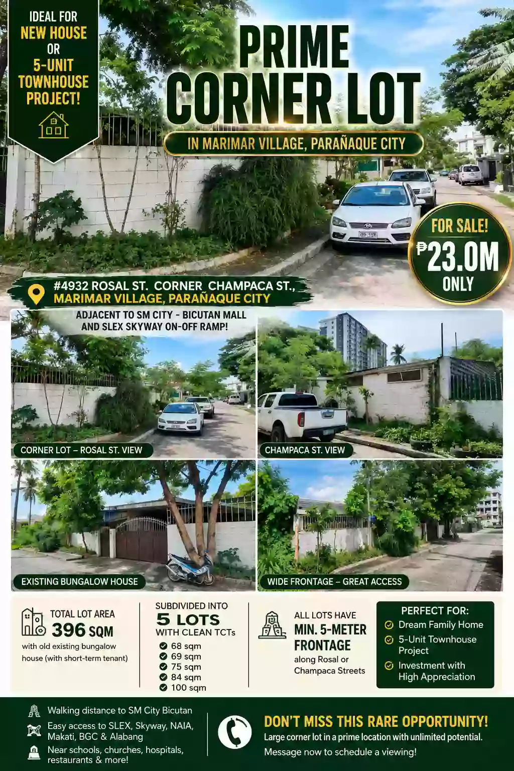 For Sale: Residential Lot in Sun Valley, Paranaque City — 396 sqm