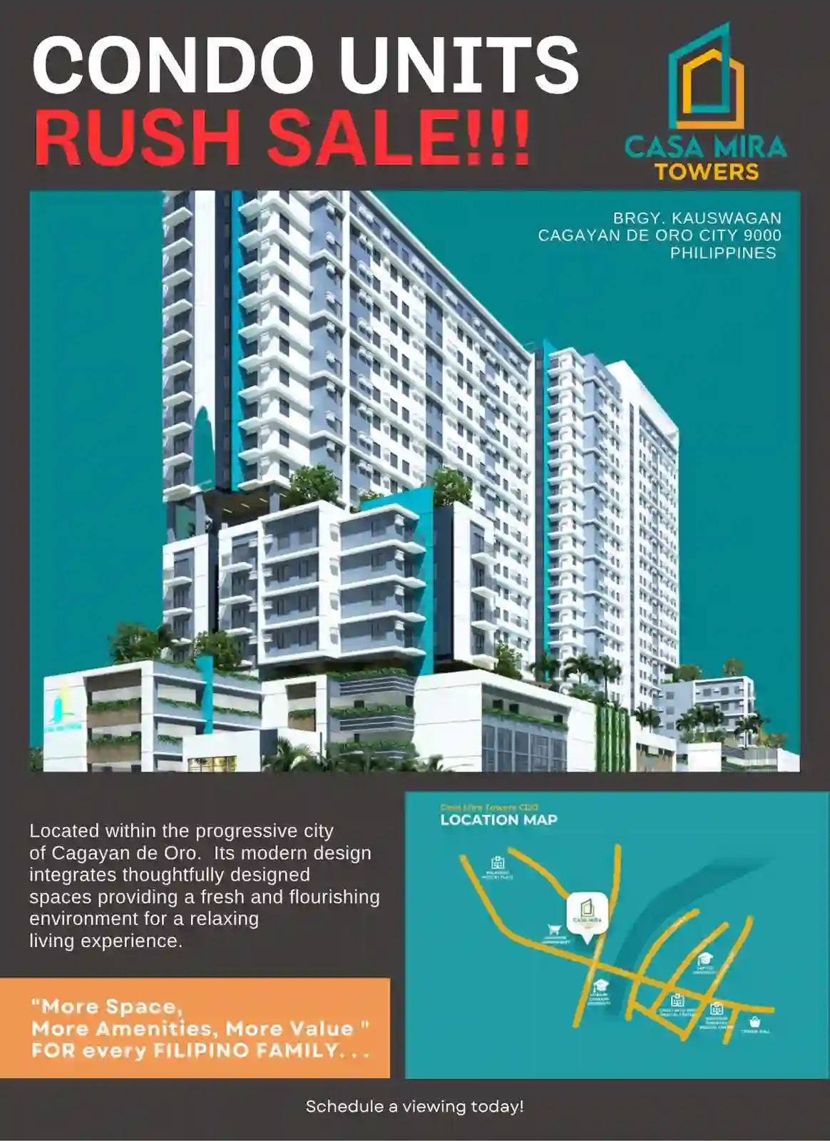 For Assume 1BR with balcony Condo unit at the 9th floor, + Podium Parking at Casa Mira Tower 2 CDO