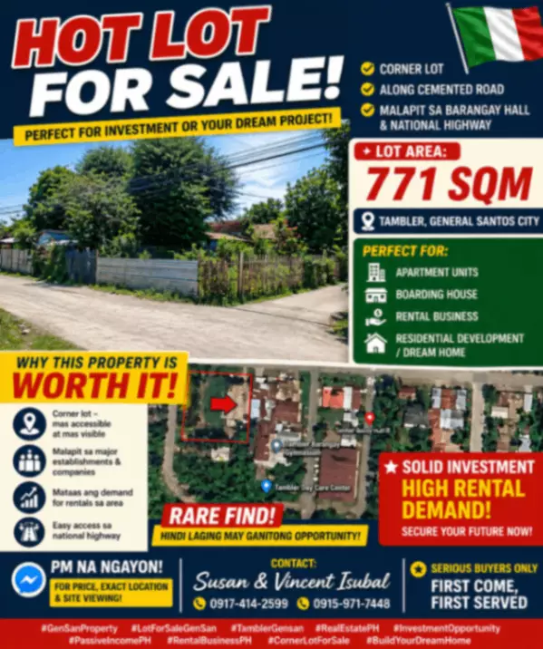 For Sale: Corner Lot in Tambler, Gensan – Ideal for Apartment or Boarding House