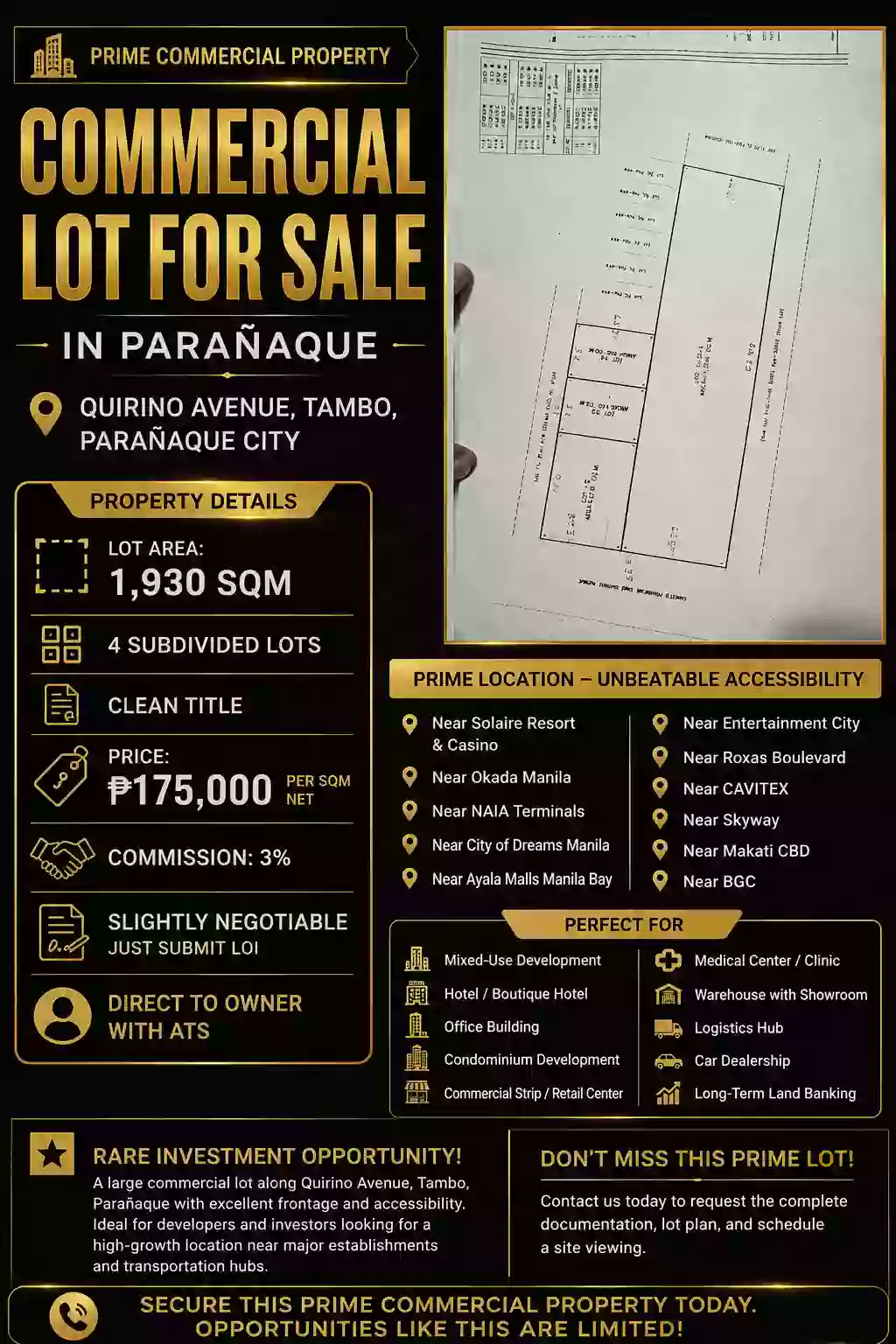 For Sale: Commercial Lot in Tambo, Parañaque City — 1930 sqm — Commercial Lot in Paranaque City, Metro Manila, 1702 — Photo 4