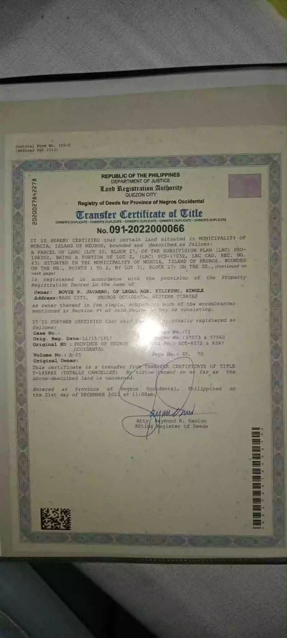 For Sale: Residential Lot in Blumentritt, Murcia (Kanlaon View Subdivision)— 200 sqm — Residential Lot in Blumentritt, Murcia, Negros Occidental — Photo 4
