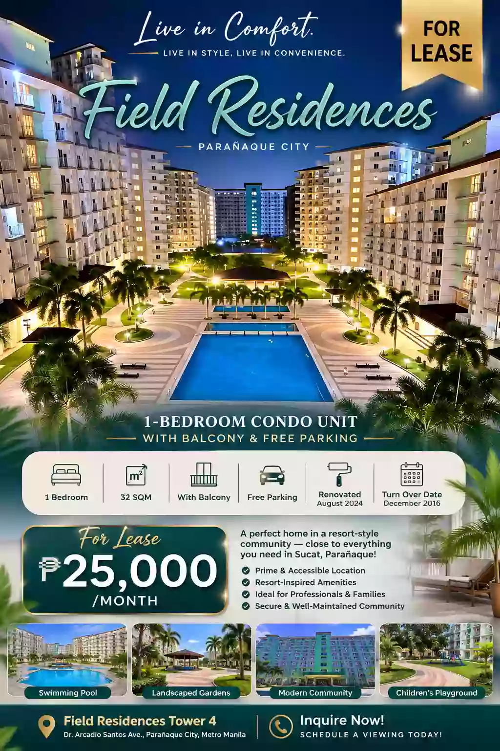 FOR LEASE: 1BR Condo in San Dionisio, Paranaque City — 32 sqm — 1 Bedroom in San Dionisio, Paranaque City, Metro Manila — Photo 5