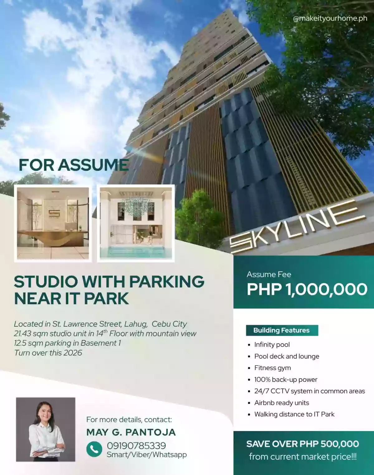 For Assume: The Skyline Residences Studio in Lahug, Cebu City — Investor Ready