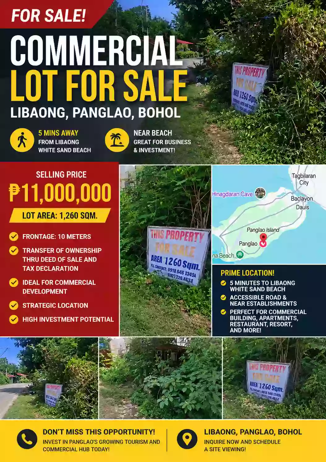 For Sale: Residential Lot Near Libaong White Sand Beach, Panglao — 1260 sqm