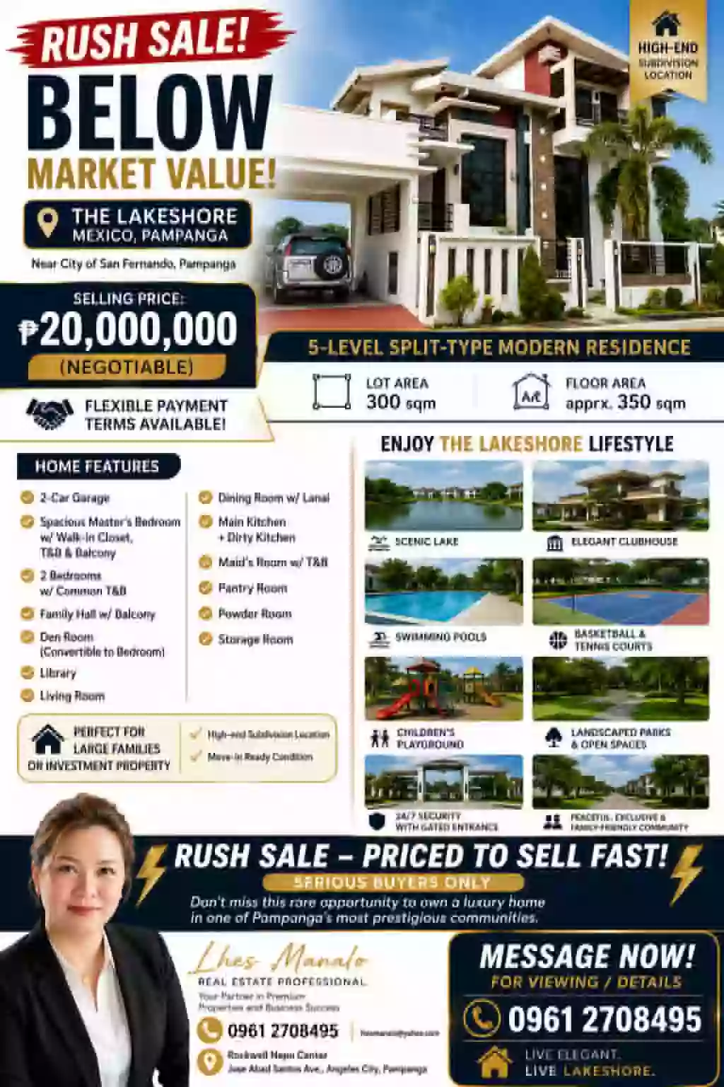 RUSH SALE: 5BR House and Lot in Nueva Victoria, Lakeshore,Mexico — 350 sqm