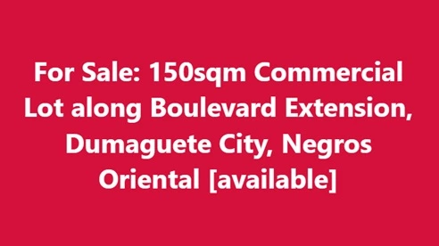For Sale: 150sqm Commercial Lot along Boulevard Extension, Dumaguete City, Negros Oriental [available] — Commercial Lot in Dumaguete City, Negros Oriental, 6200 — Photo 3