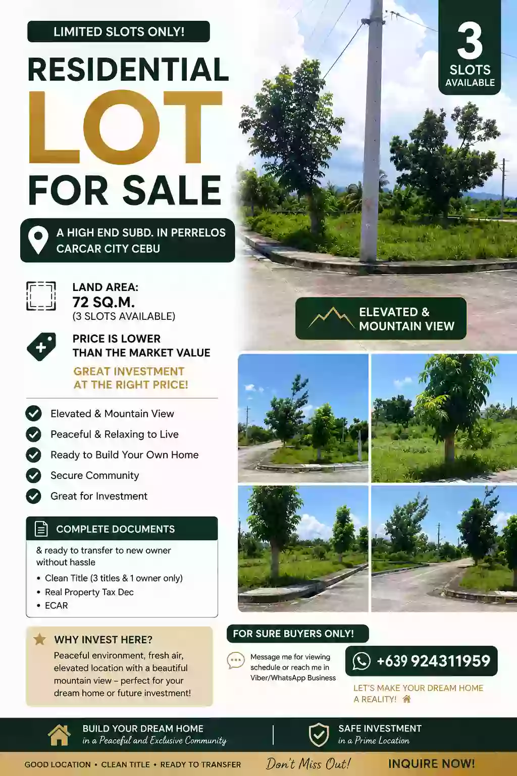 GLENROSE RESIDENTIAL LOT FOR SALE — Residential Lot in Perrelos, Carcar, Cebu — Photo 2