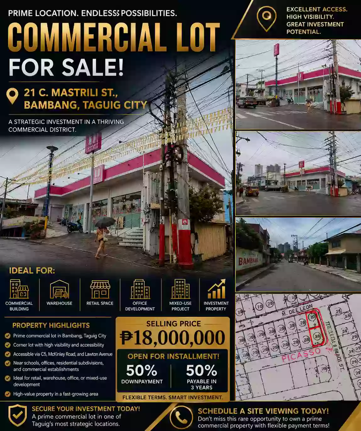 For Sale: 200 sqm Commercial Lot in Bambang, Taguig City — Business Site