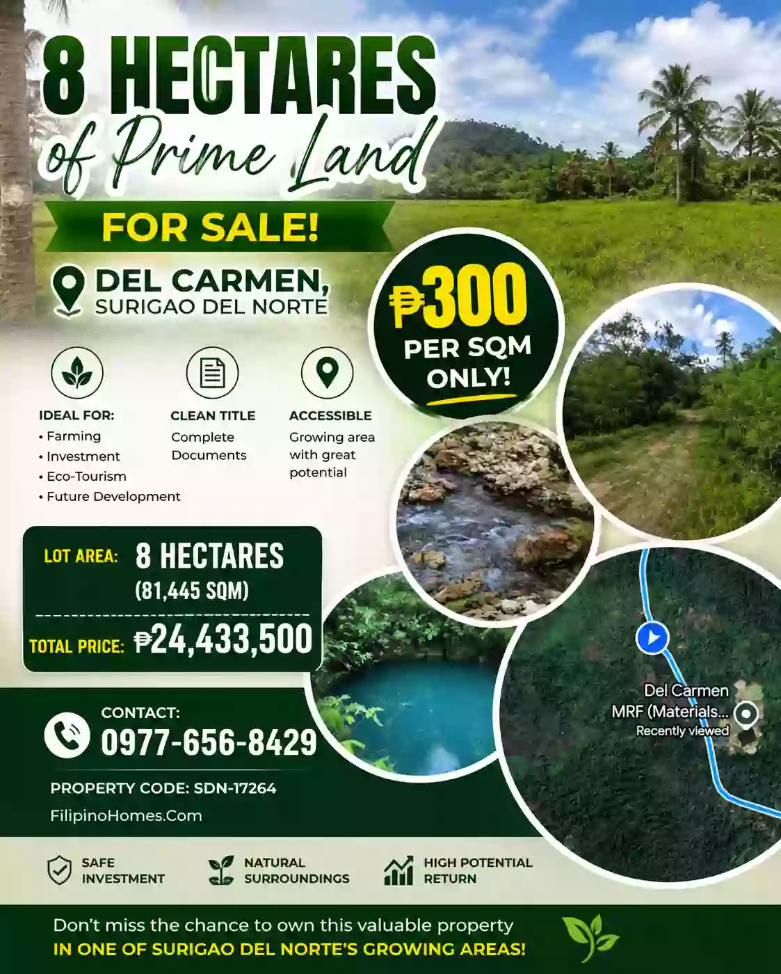 For Sale: Agricultural Lot in San Jose (Pob.), Del Carmen — 81,445 sqm — Agricultural Lot in Del Carmen, Surigao del Norte, 8418 — Photo 2