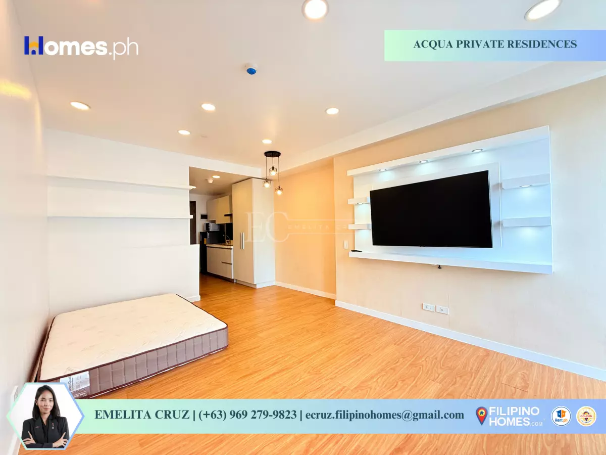 STUDIO UNIT FACING ROCKWELL FOR SALE  AT ACQUA PRIVATE RESIDENCES — Studio in Hulo, Mandaluyong City, Metro Manila — Photo 3