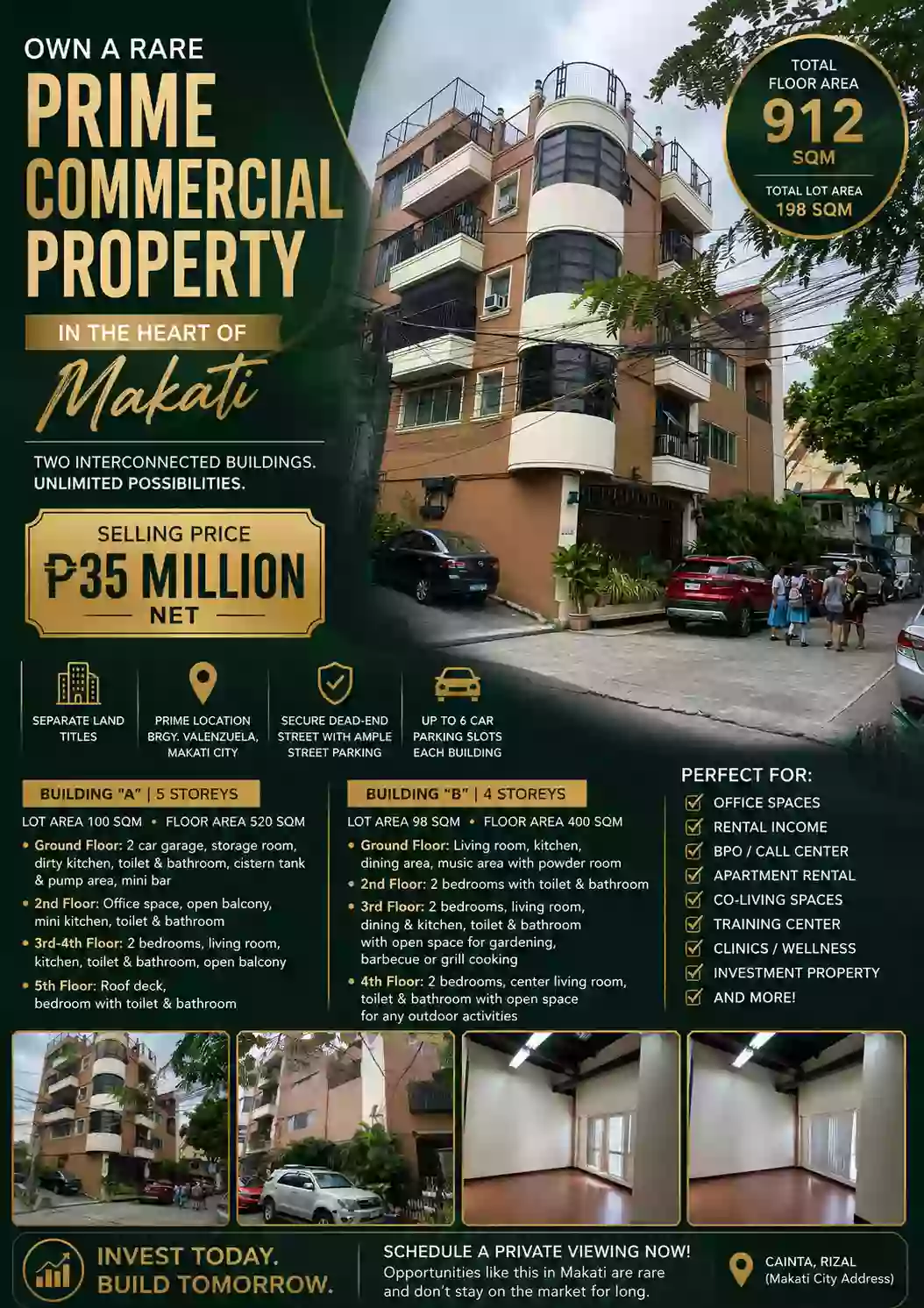 For Sale: Building in Valenzuela, Makati City — 912 sqm