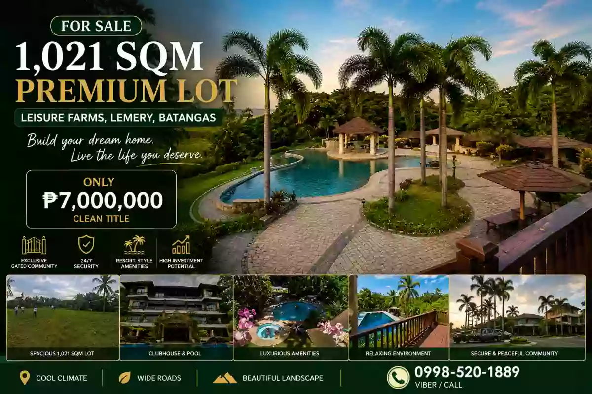 Lot in Leisure Farms, Lemery, Batangas for only 7M, 1021sqm