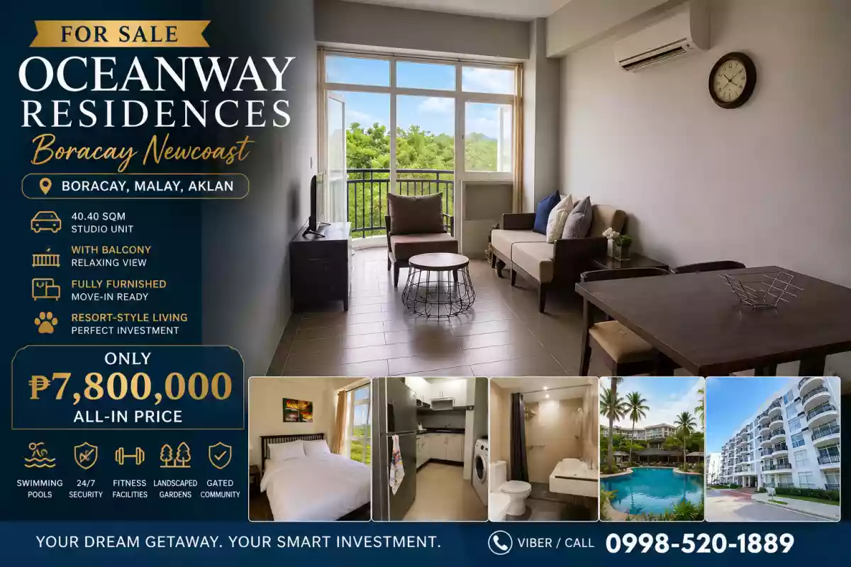 1BR Condo in Oceanway Residences Boracay for only 7.8M, 40.40sqm