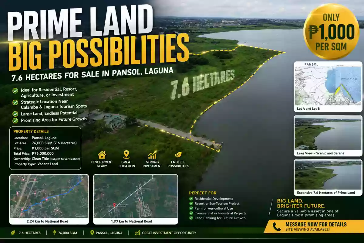 For Sale: Commercial Lot in Pansol, Calamba — 76,000 sqm