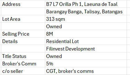 For Sale: Residential Lot in Banga, Talisay, Batangas — 313 sqm — Residential Lot in Talisay, Batangas, 4220 — Photo 4