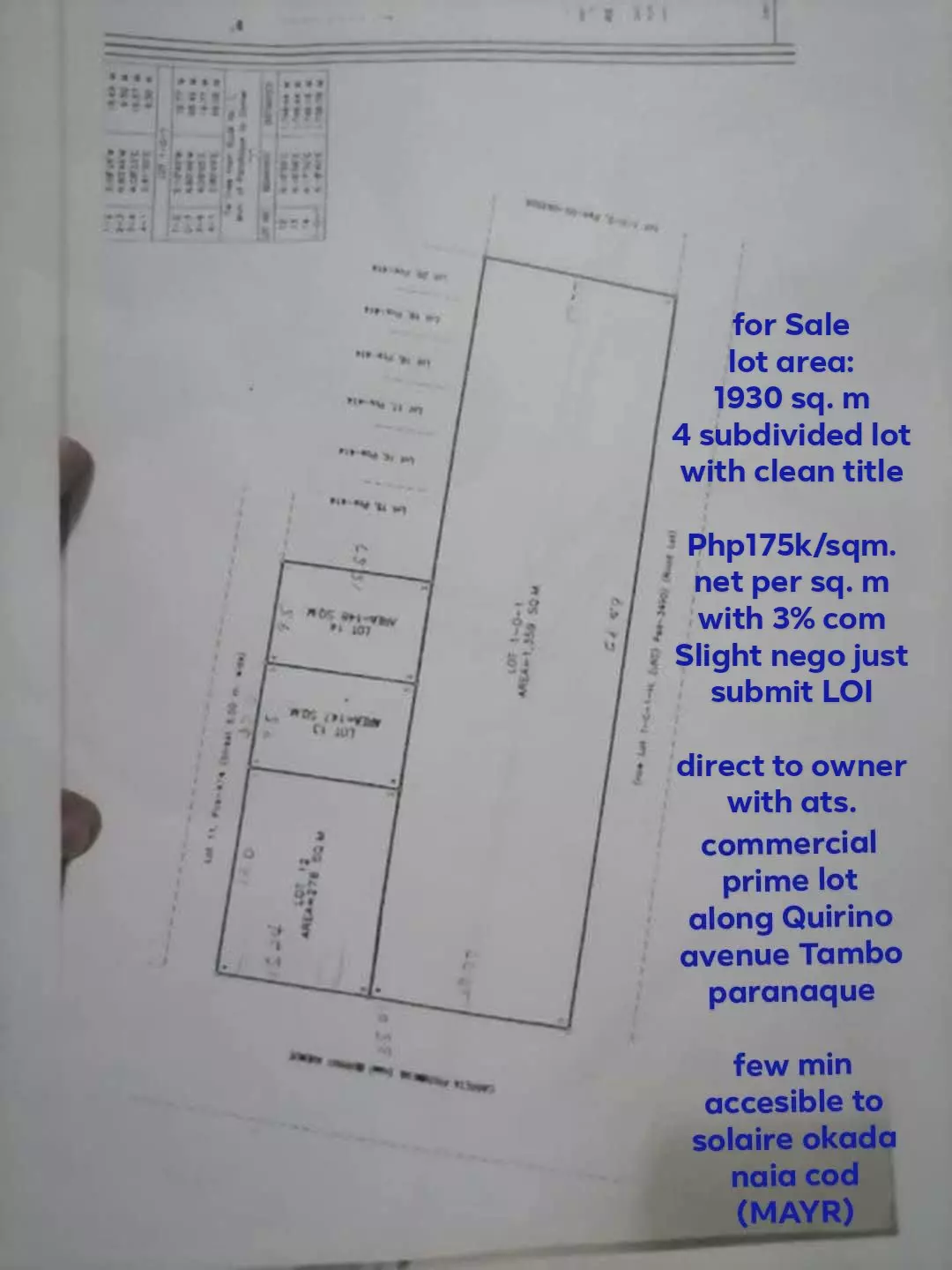 For Sale: Commercial Lot in Tambo, Parañaque City — 1930 sqm — Commercial Lot in Paranaque City, Metro Manila, 1702 — Photo 3