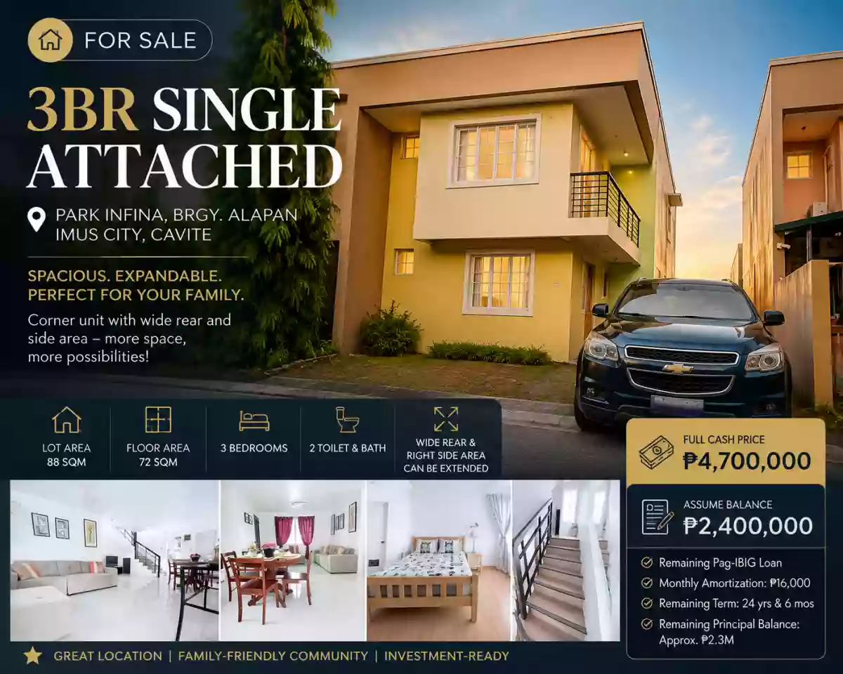 3BR Single attached property in Imus, Cavite for only 4.7M, 88sqm