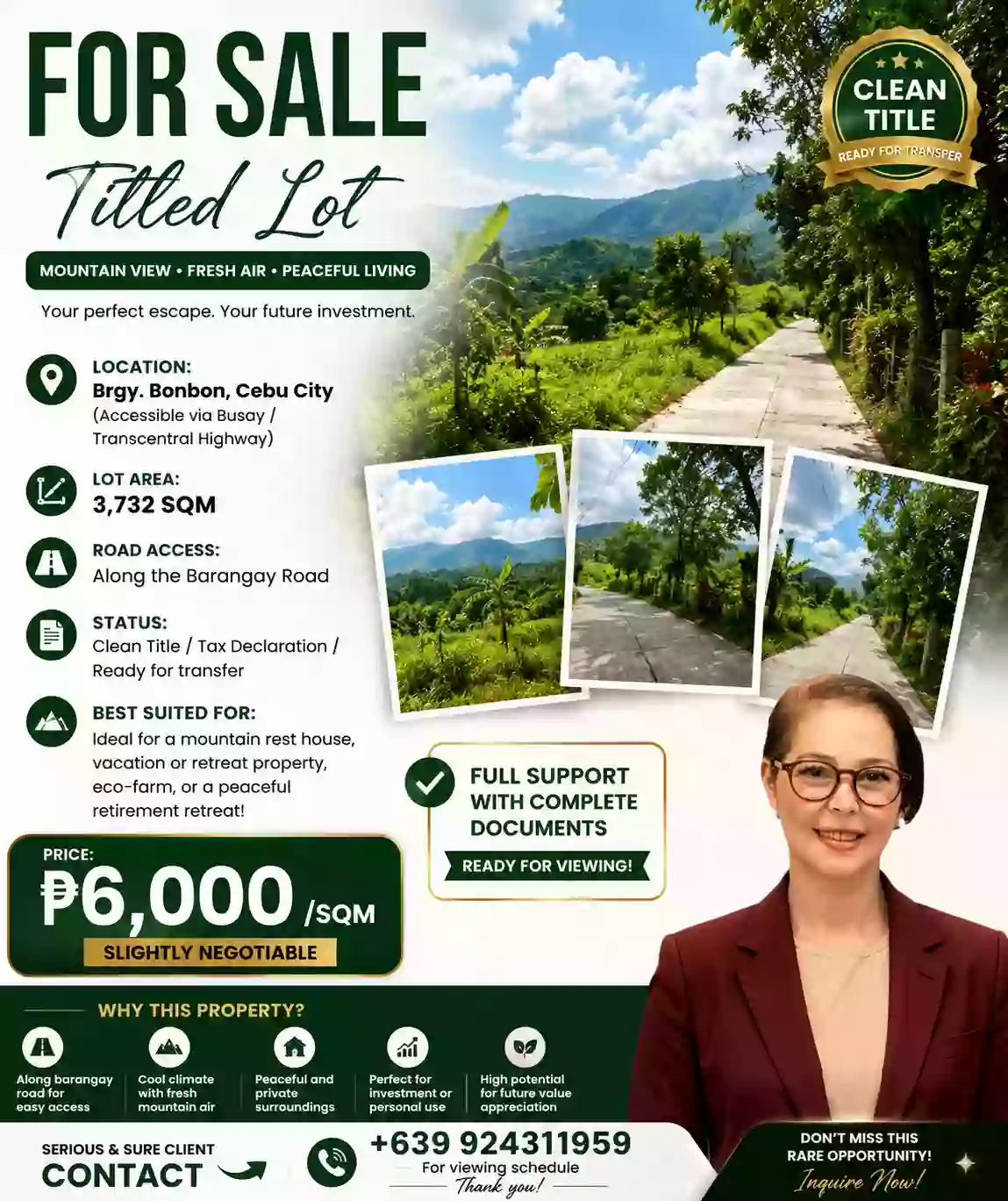 ๐ฅ FOR SALE | TITLED MOUNTAIN LOT IN CEBU CITY ๐ฅ ๐ Brgy. Bonbon, Cebu City (Accessible via Busay / Transcentral Highway) โ Agricultural Lot in Cebu City, Cebu, 6000 โ Photo 6