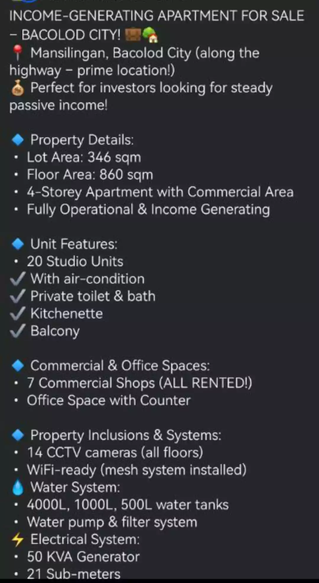 For Sale: 4-Storey Commercial Building in Mansilingan, Bacolod City — Investment — Building in Bacolod City, Negros Occidental, 6100 — Photo 5